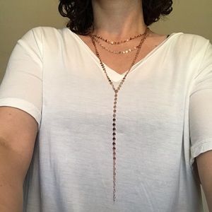 2/$12 Rose gold layered necklace